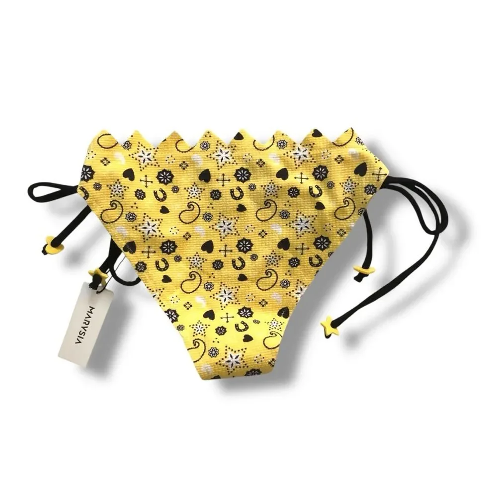 Marysia Swim Broadway Honolulu Tie Bikini Bottom Banana Bandana NWT Size Small